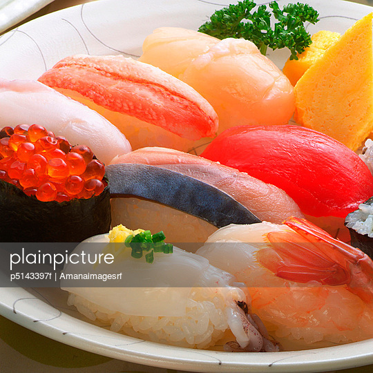 Nigiri sushi and fish roe sushi Stock Image Everypixel