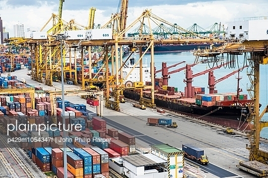 Shipping containers, Port of Singapore, Singapore